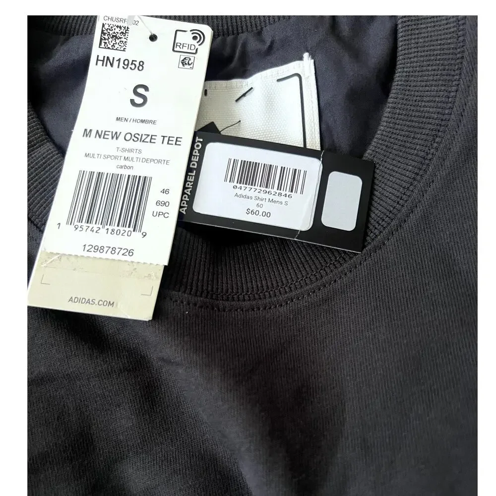 Adidas Shirt Mens Size Small Carbon Multi Sport Osize Tee Badge of Sport
